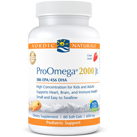 Nordic Naturals, ProOmega® 2000 Jr., Strawberry, 650 mg, 60 Soft Gels UPC 768990071256 | HiLife Vitamins