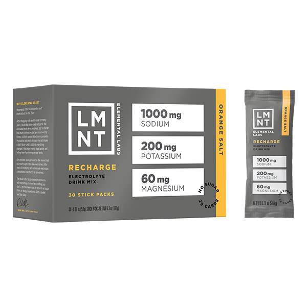 LMNT Recharge – Orange Salt 30 Servings UPC 850009273123 | HiLife Vitamins