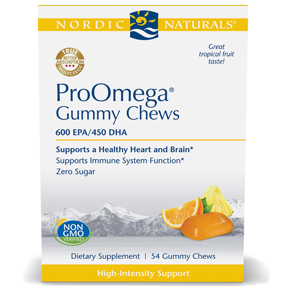 ProOmega® Tropical Fruit 54 Gummy Chews UPC 768990141621 | HiLife Vitamins