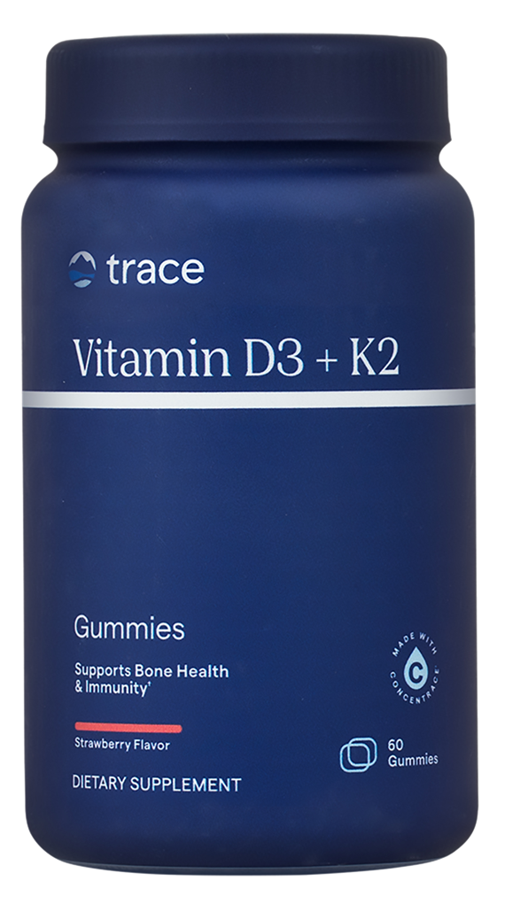 Trace Minerals, Vitamin D3+K2 Gummies, Strawberry, 60 Gummies UPC 878941007545 | HiLife Vitamins