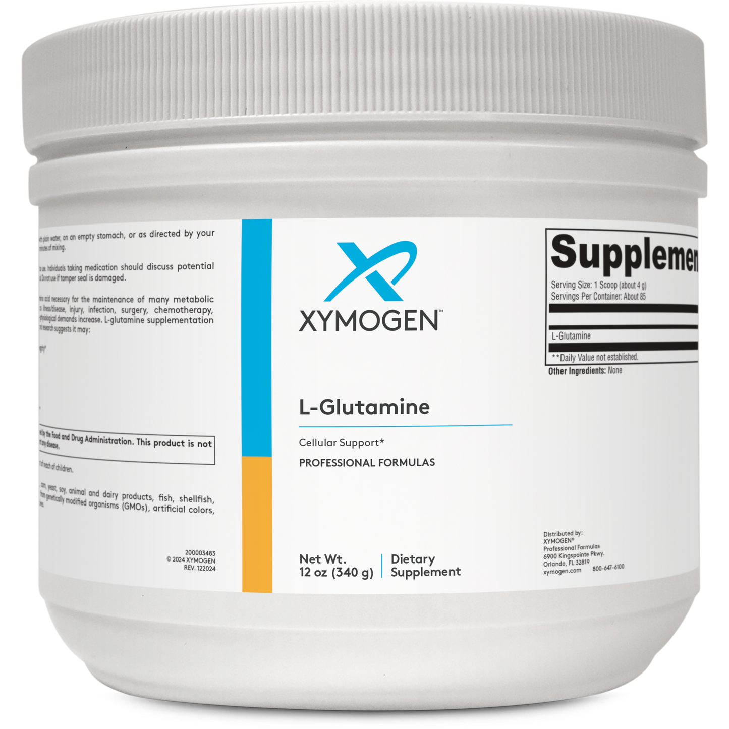 Xymogen, L-Glutamine 85 Servings UPC 871149003340 | HiLife Vitamins