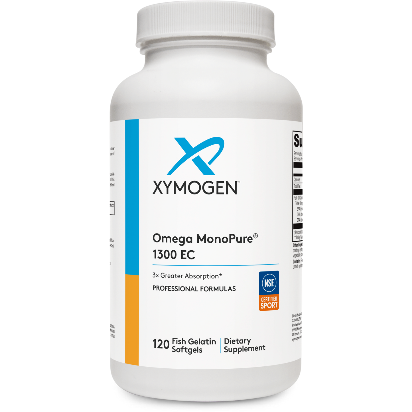 Xymogen, Omega MonoPure® 1300 EC, 120 Softgels UPC 871149004804 | HiLife Vitamins