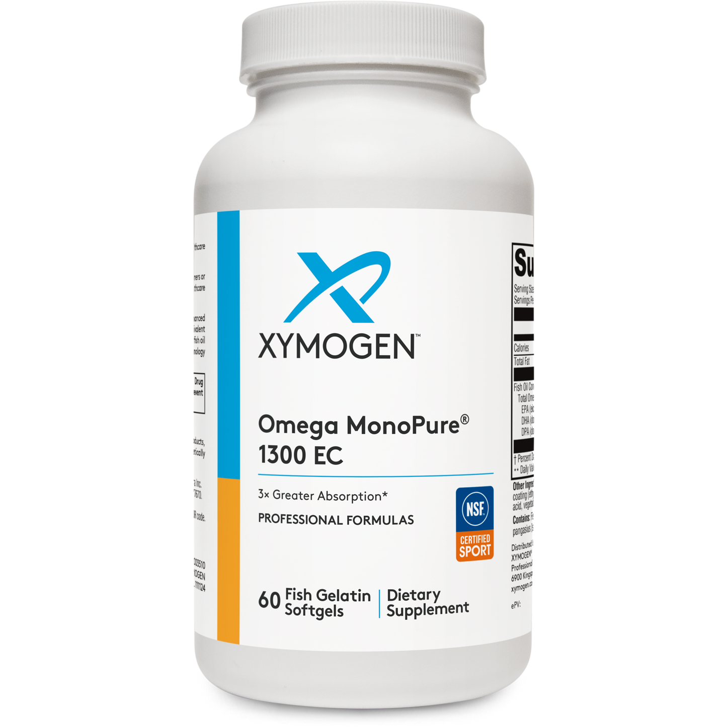 Xymogen, Omega MonoPure® 1300 EC, 60 Softgels UPC 871149004248 | HiLife Vitamins