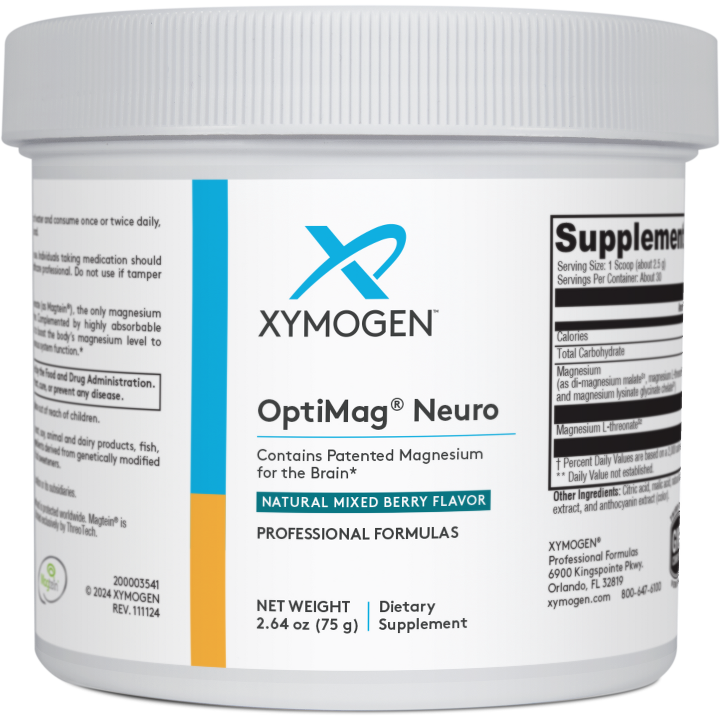 Xymogen, OptiMag® Neuro Mixed Berry 30 Servings UPC 871149003388 | HiLife Vitamins