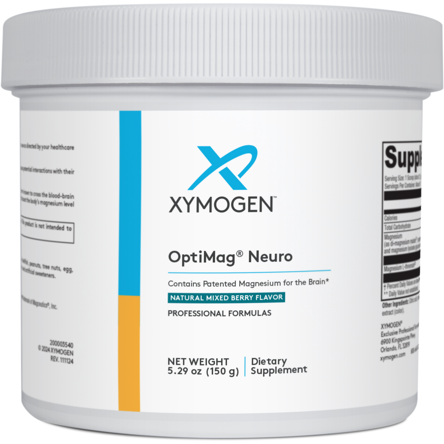 Xymogen, OptiMag® Neuro, Natural Mixed Berry Flavor, 60 Servings UPC 871149004781 | HiLife Vitamins