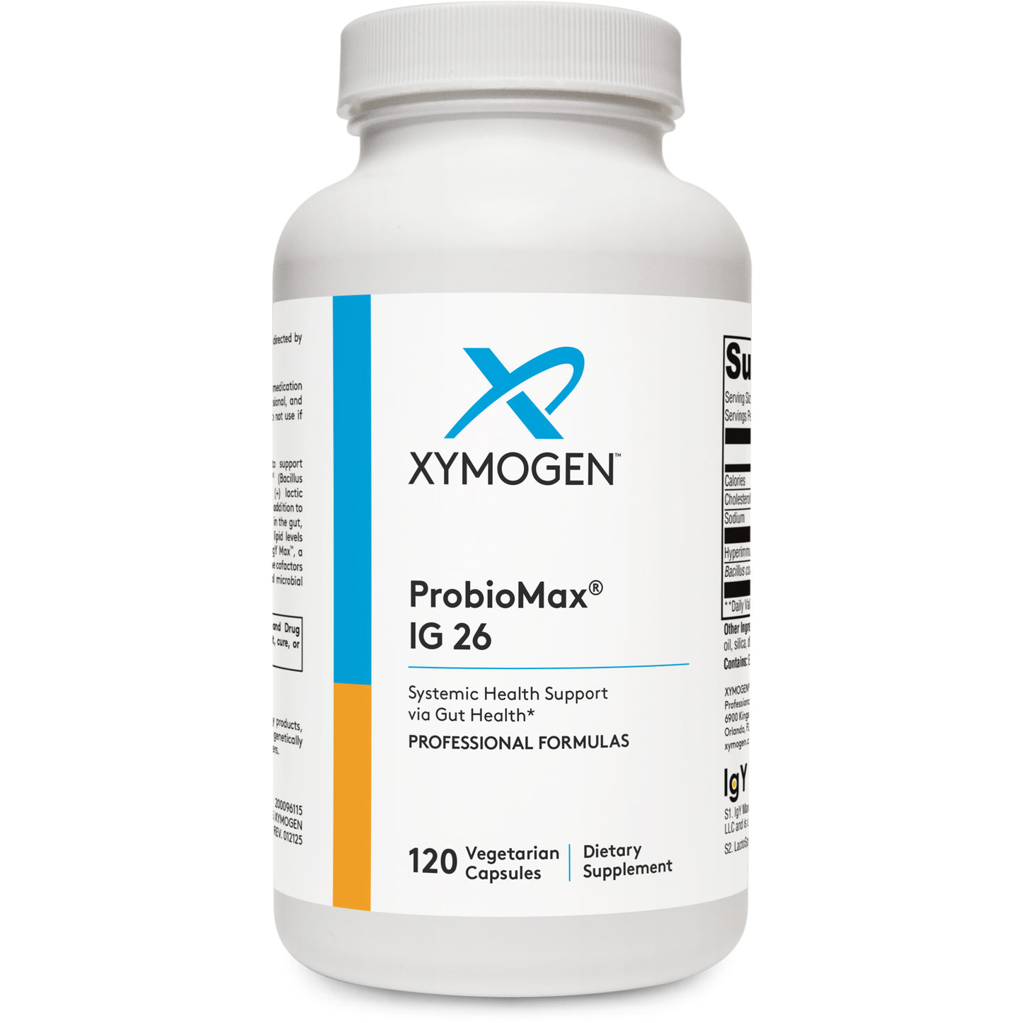 Xymogen, ProbioMax® IG 26 DF 120 Capsules UPC 871149001612 | HiLife Vitamins