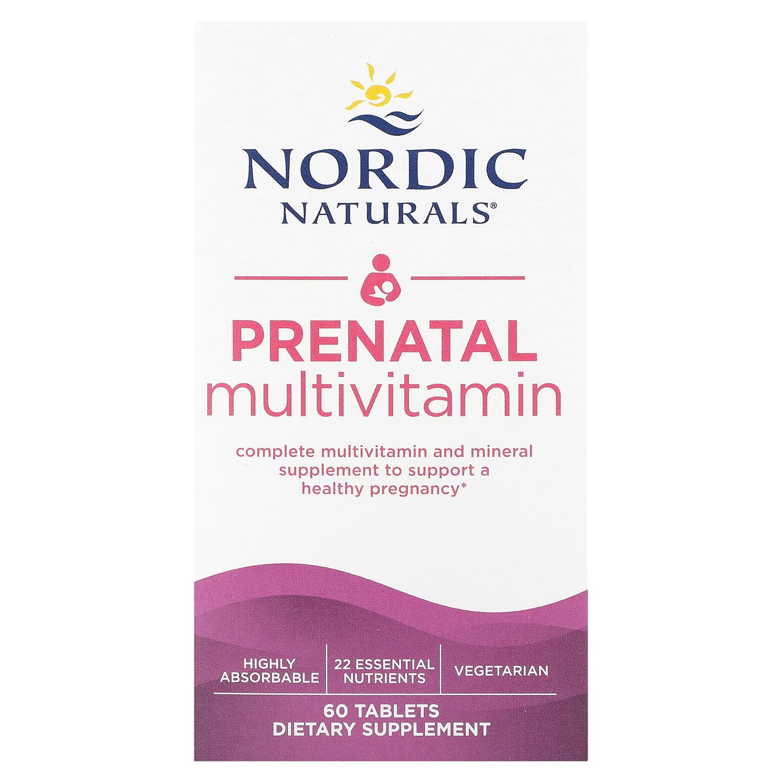 Nordic Naturals, Prenatal Multivitamin, 60 Tablets UPC 768990015533 | HiLife Vitamins