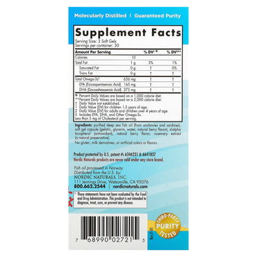 Nordic Naturals, Children's DHA™ Xtra, 90 Mini Soft Gels UPC 768990027215 | HiLife Vitamins