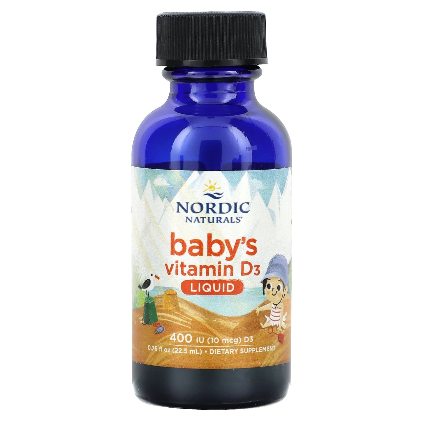 Nordic Naturals, Baby's Vitamin D3, Liquid, 10 mcg (400 IU), 0.76 fl oz (22.5 ml) UPC 768990027338 | HiLife Vitamins