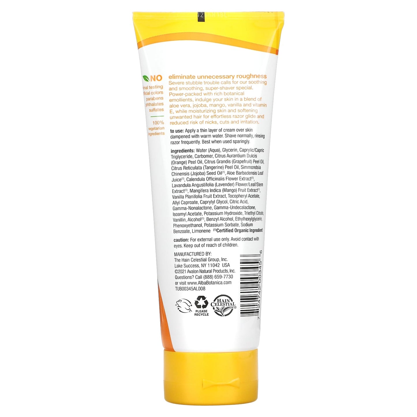 Alba Botanica, Cream Shave Mango Vanilla, 8 Oz UPC 724742003456 | HiLife Vitamins