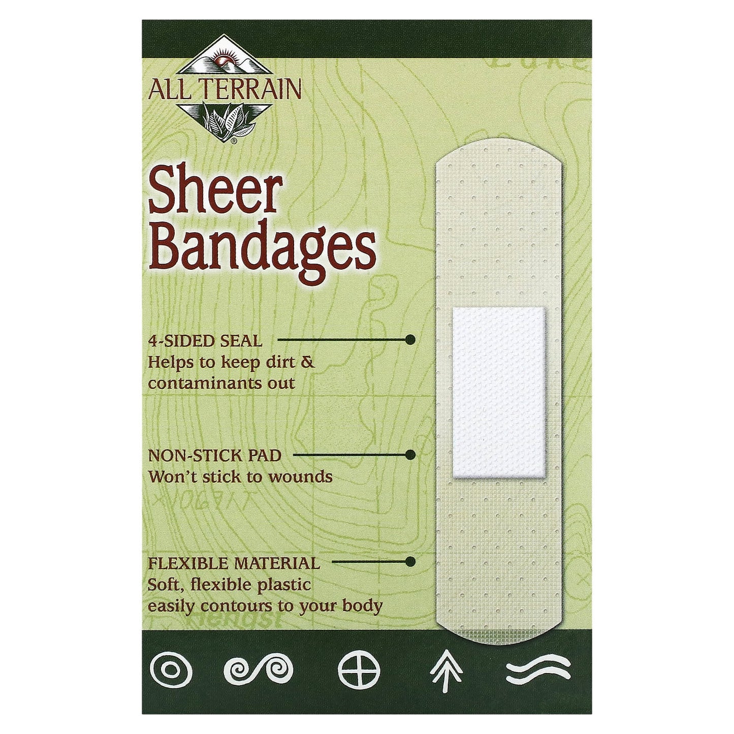 All Terrain Company, Sheer Bandages 0.75x3 inch, 40 UPC 608503050043 | HiLife Vitamins