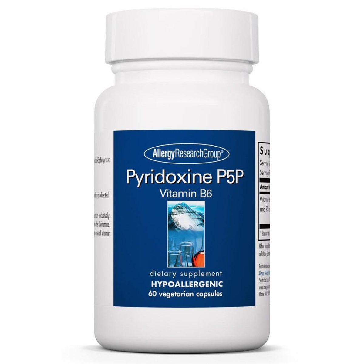 Allergy Research Group, Pyridoxine P5P (B-6), 60 Vegetarian Capsules UPC 713947703902 | HiLife Vitamins