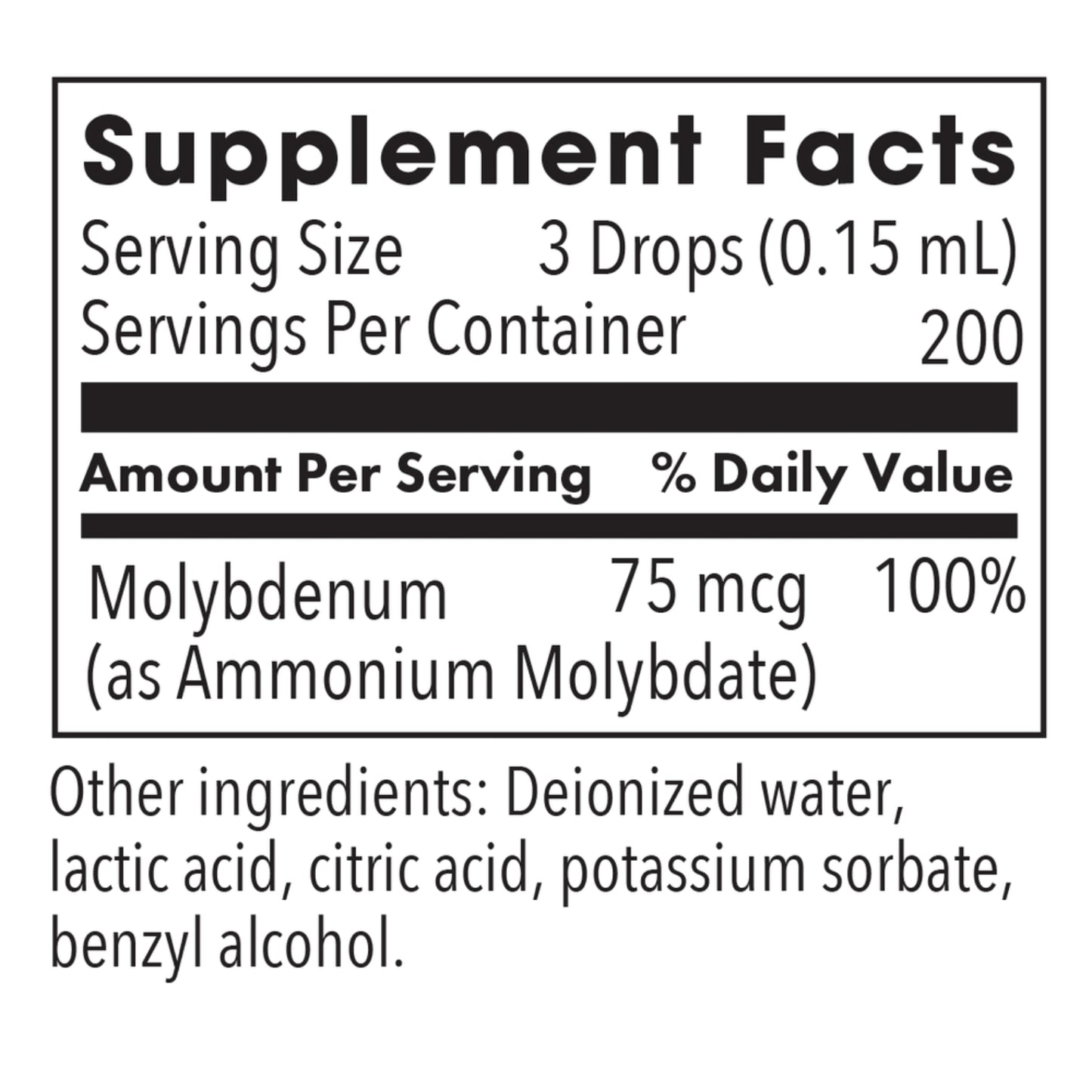 Allergy Research Group, Liquid Molybdenum, 1 Fl Oz UPC 713947707009 | HiLife Vitamins