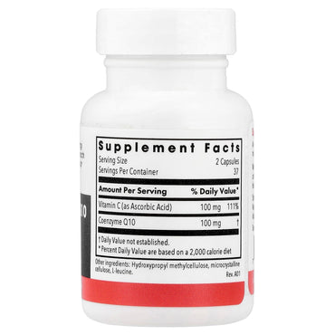 Allergy Research Group, Coenzyme Q10 With Vitamin C, 75 Vegetarian Capsules UPC 713947712201 | HiLife Vitamins
