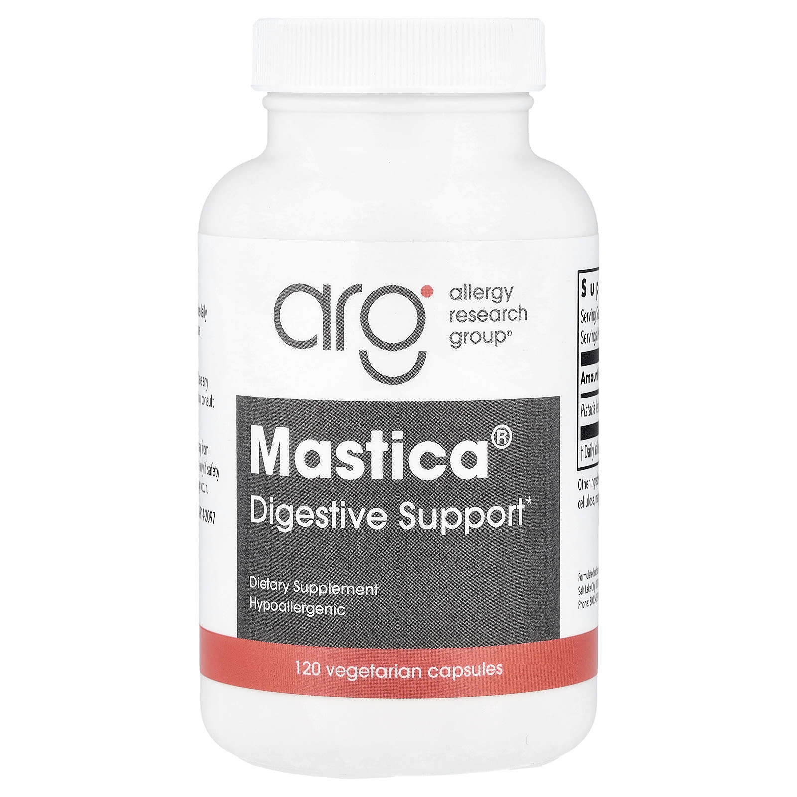 Allergy Research Group, Mastica®, Digestive Support, 120 Vegetarian Capsules UPC 713947736603 | HiLife Vitamins