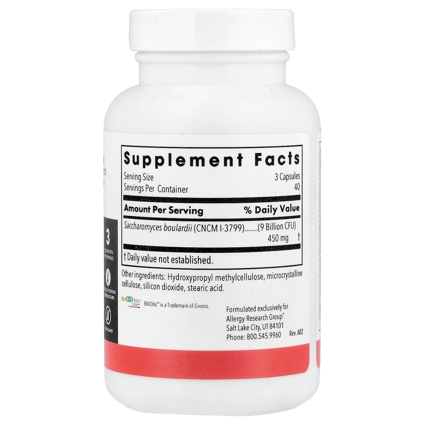 Allergy Research Group, Essential-Biotic® Saccharomyces Boulardii, 120 Vegetarian Capsules UPC 713947772304 | HiLife Vitamins