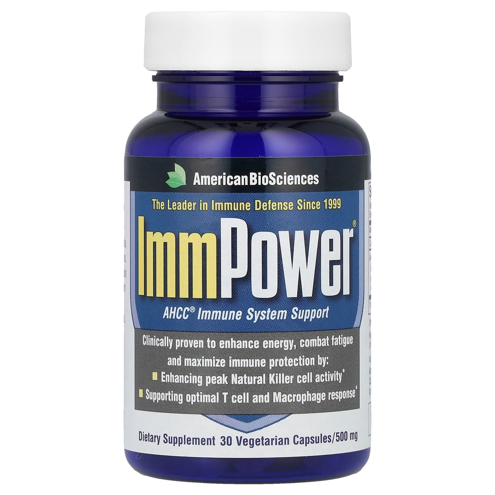 American Biosciences, ImmPower®, AHCC® Immune System Support, 30 Vegetarian Capsules UPC 678226001301 | HiLife Vitamins