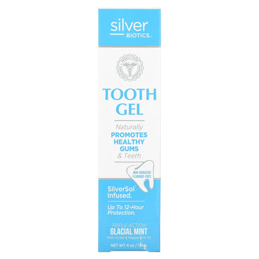 American Biotech Labs, Silver Biotics, Tooth Gel, Glacial Mint, 4 oz UPC 831060002440 | Hilife Vitamins