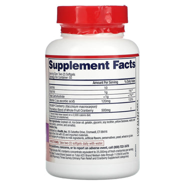Azo, Cranberry 500mg, 100 Softgels UPC 787651101675 | HiLife Vitamins