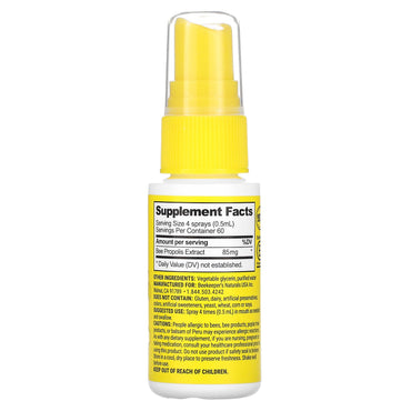 BeeKeeper's Naturals, Propolis Immune Support* 1.06, 1.06 fl oz liquid UPC 628055142010 | Hilife Vitamins