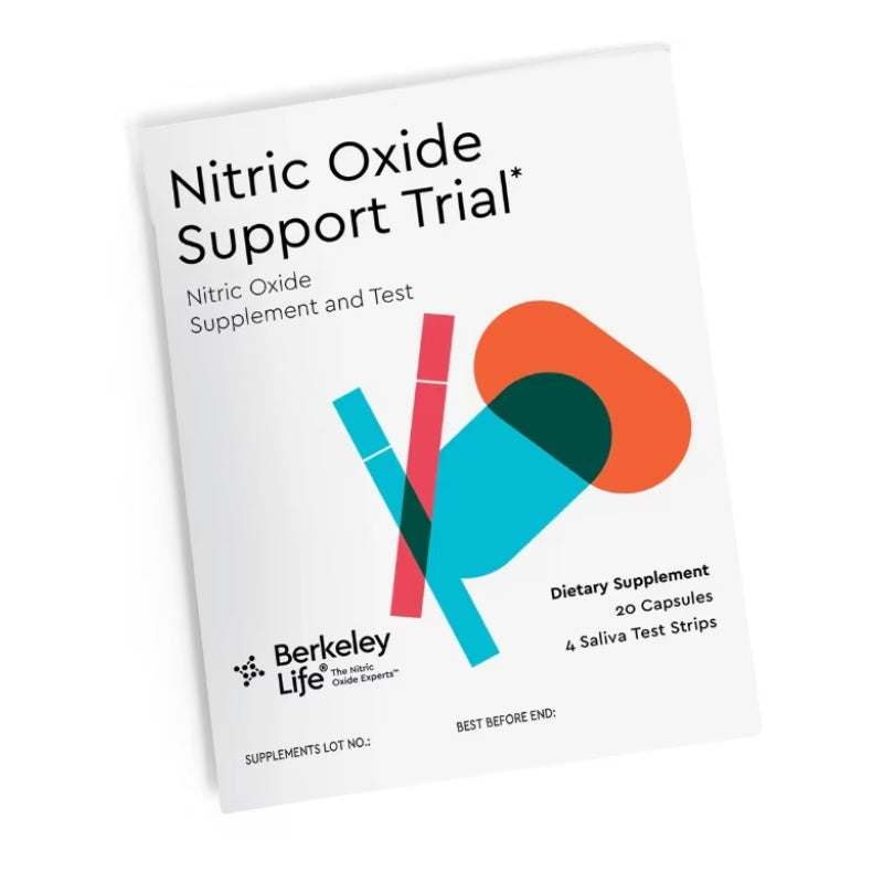 Berkeley Life Professional, Nitric Oxide Support Trial Pack, 20 Capsules / 4 Saliva Test Strips UPC 810000592454 | HiLife Vitamins