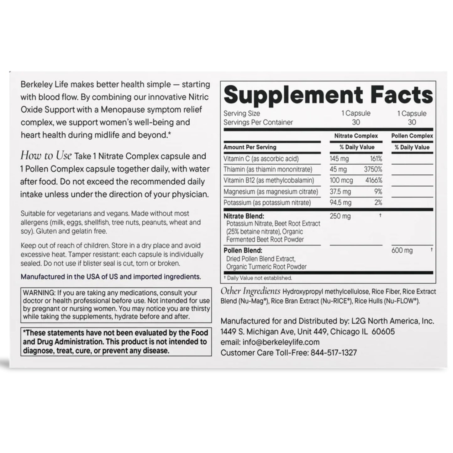 Berkeley Life Professional, Menopause and Heart Health Support, 60 Capsules UPC 817105020969 | HiLife Vitamins