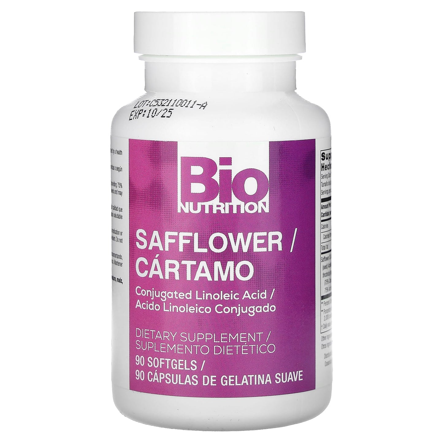 Bio Nutrition, Safflower 1,000 mg, 90 Softgels UPC 854936003259 | HiLife Vitamins