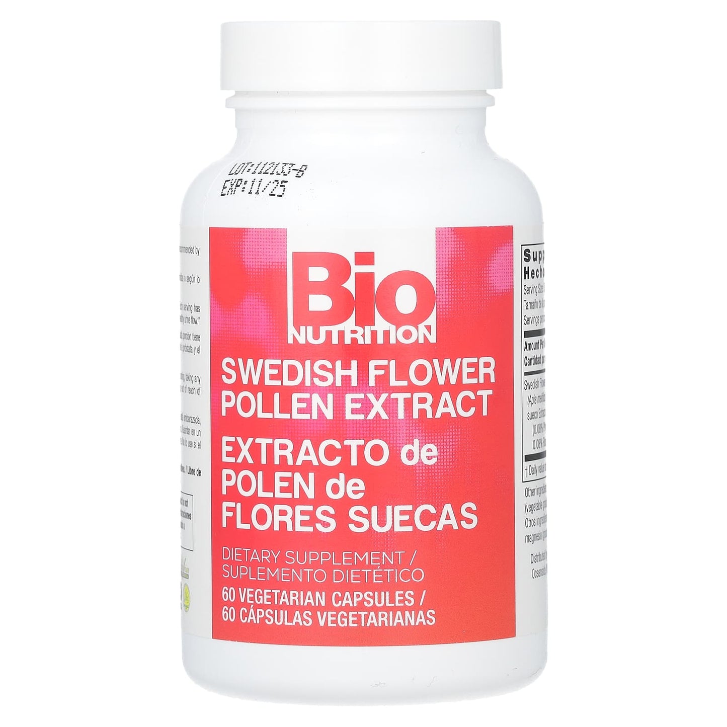 Bio Nutrition, Swedish Flower Pollen, 60 Capsules UPC 854936003563 | Hilife Vitamins