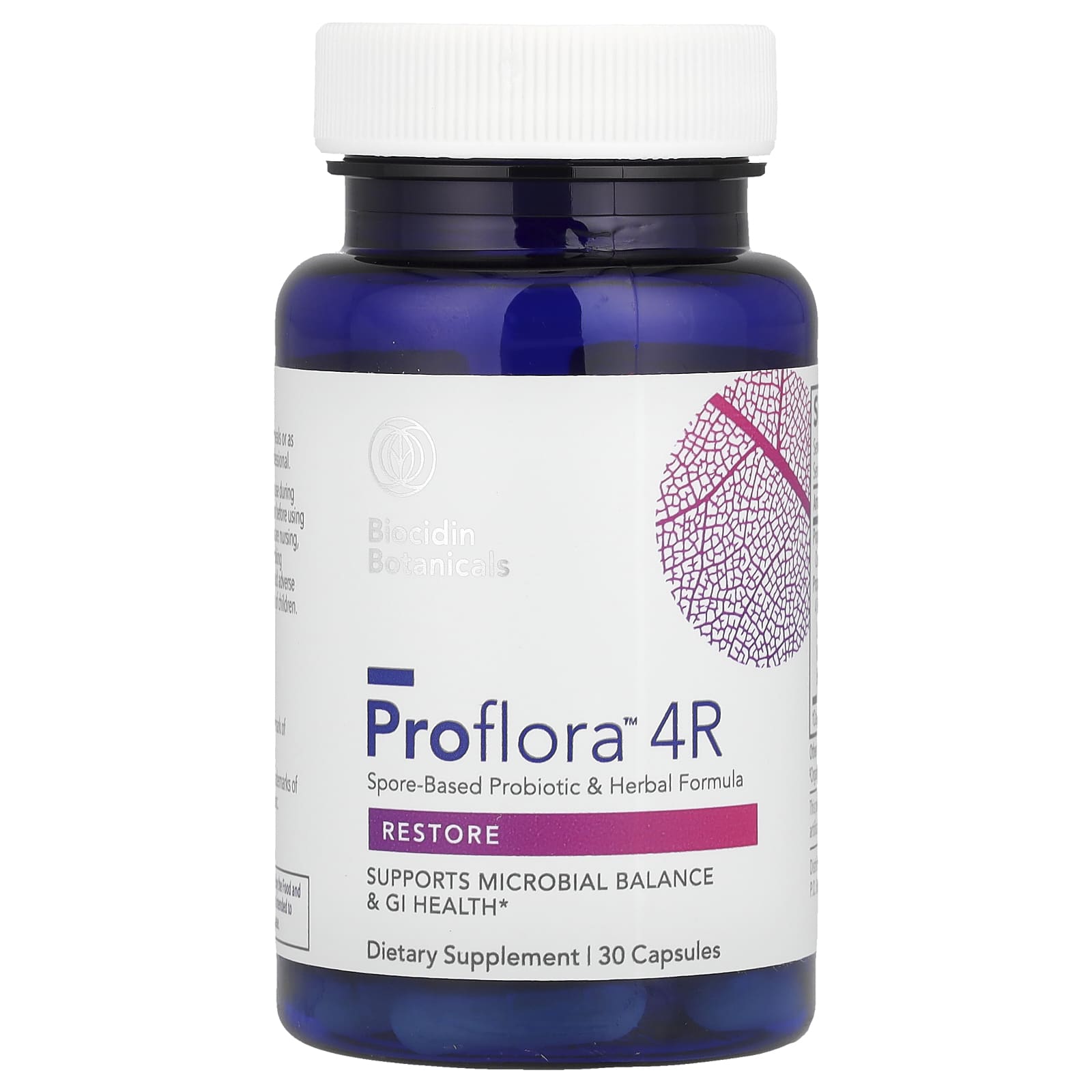 Biocidin Botanicals, Proflora™ 4R, Spore-Based Probiotic & Herbal Formula, 30 Capsules UPC 899870002180 | HiLife Vitamins