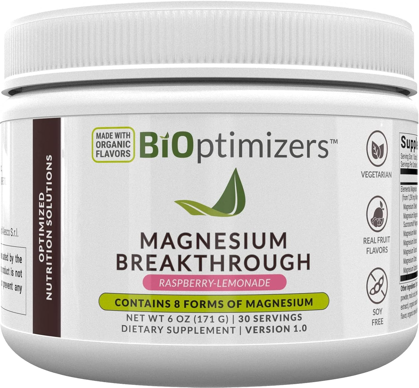 BiOptimizers, Magnesium Breakthrough, Raspberry-Lemonade Flavor, 6 oz (174 g) UPC 689176916324 | HiLife Vitamins