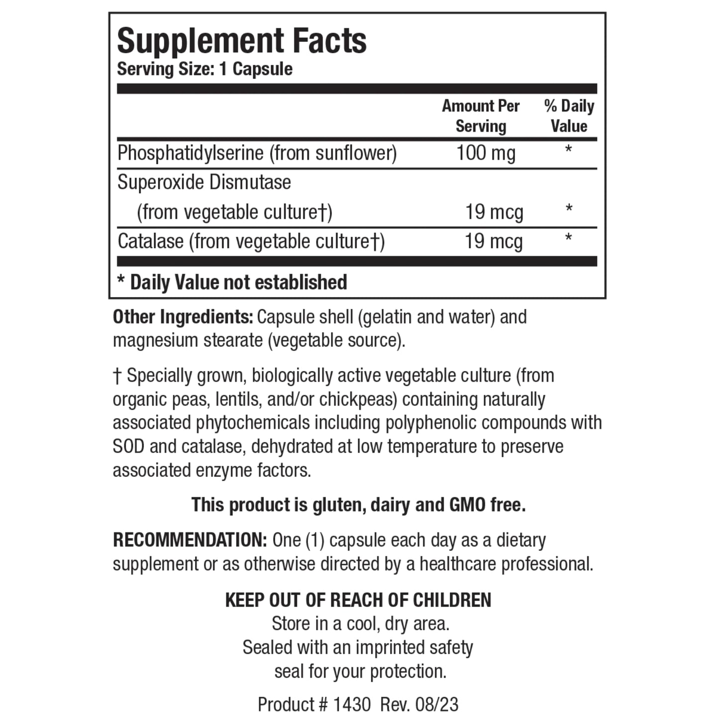 Biotics Research, Phosphatidylserine, 90 Capsules UPC 780053002328 | HiLife Vitamins