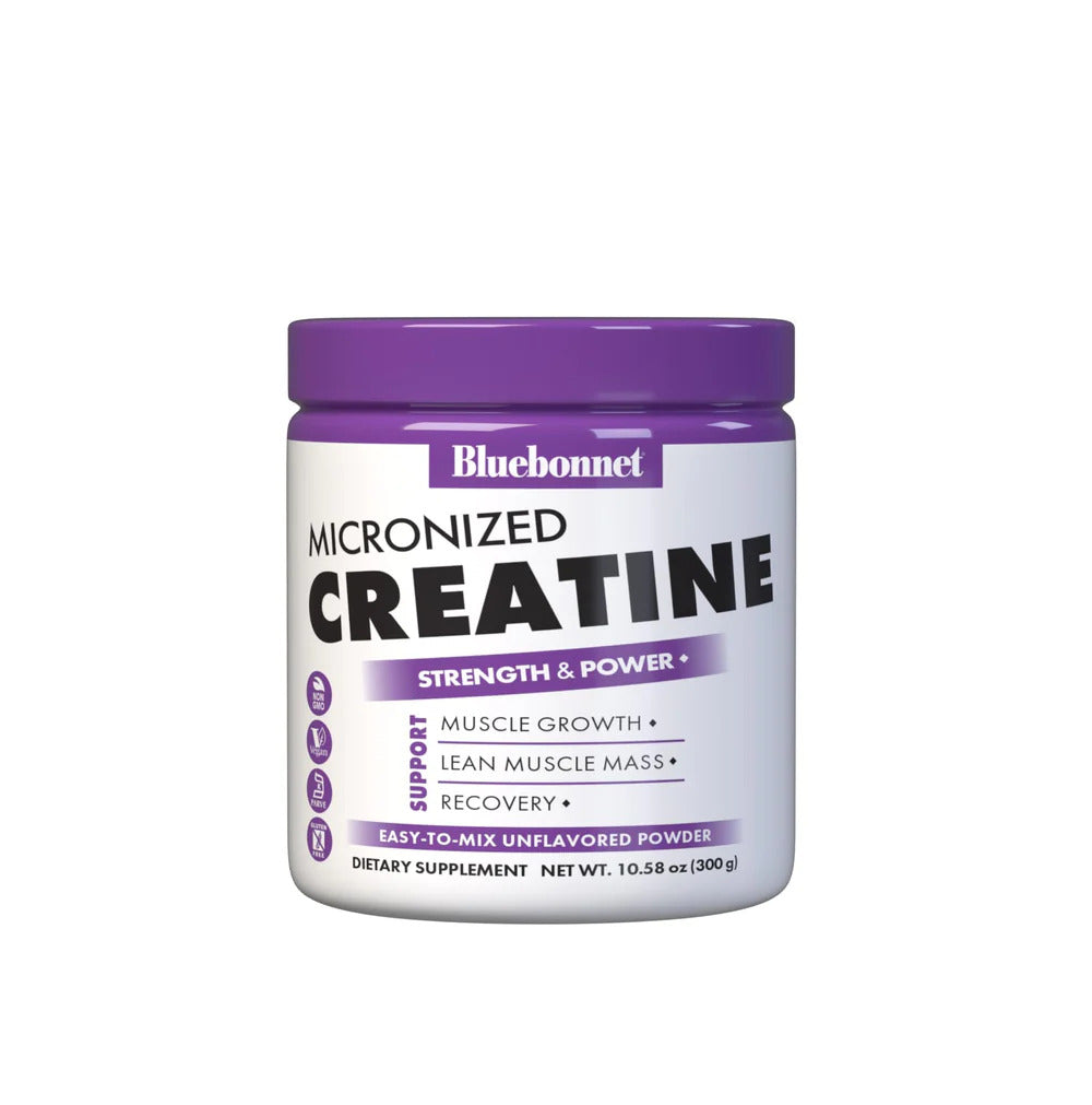 Bluebonnet, Micronized Creatine, Strength & Power, Unflavored, 10.58 oz Powder UPC 743715018754 | HiLife Vitamins