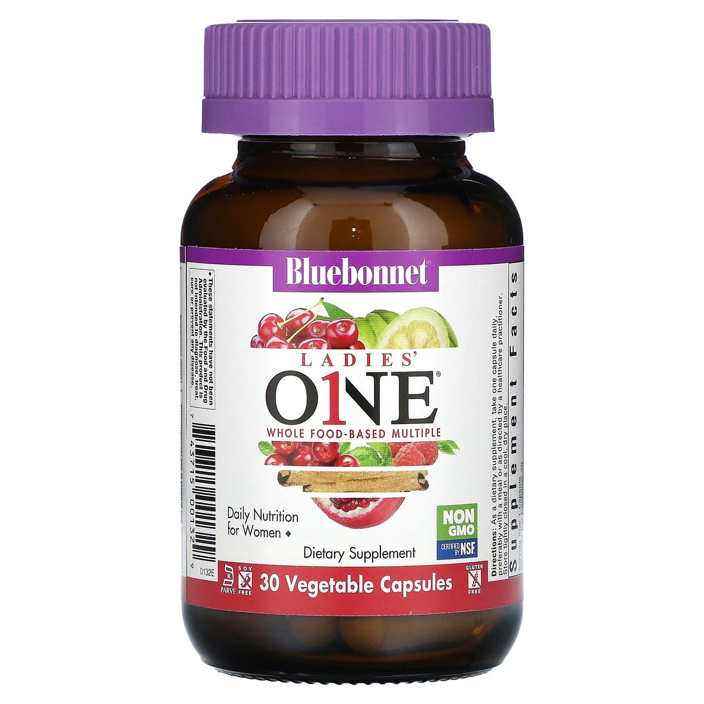 Bluebonnet, Ladies' ONE, Whole Food-Based Multiple, 30 Vegetable Capsules UPC 743715001329 | Hilife Vitamins