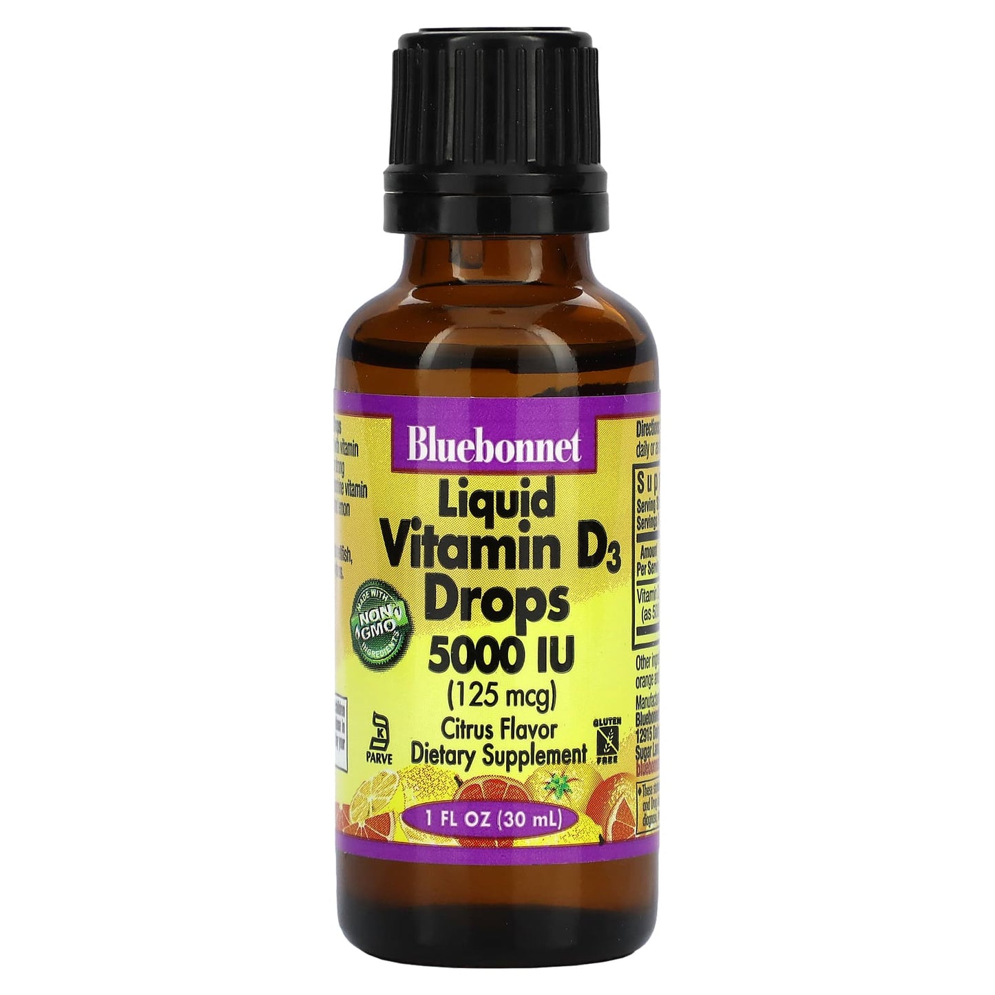 Bluebonnet, D3 Drops 5000 Iu Citrus Flavor, 1 Fl Oz LIQUID UPC 743715003781 | Hilife Vitamins