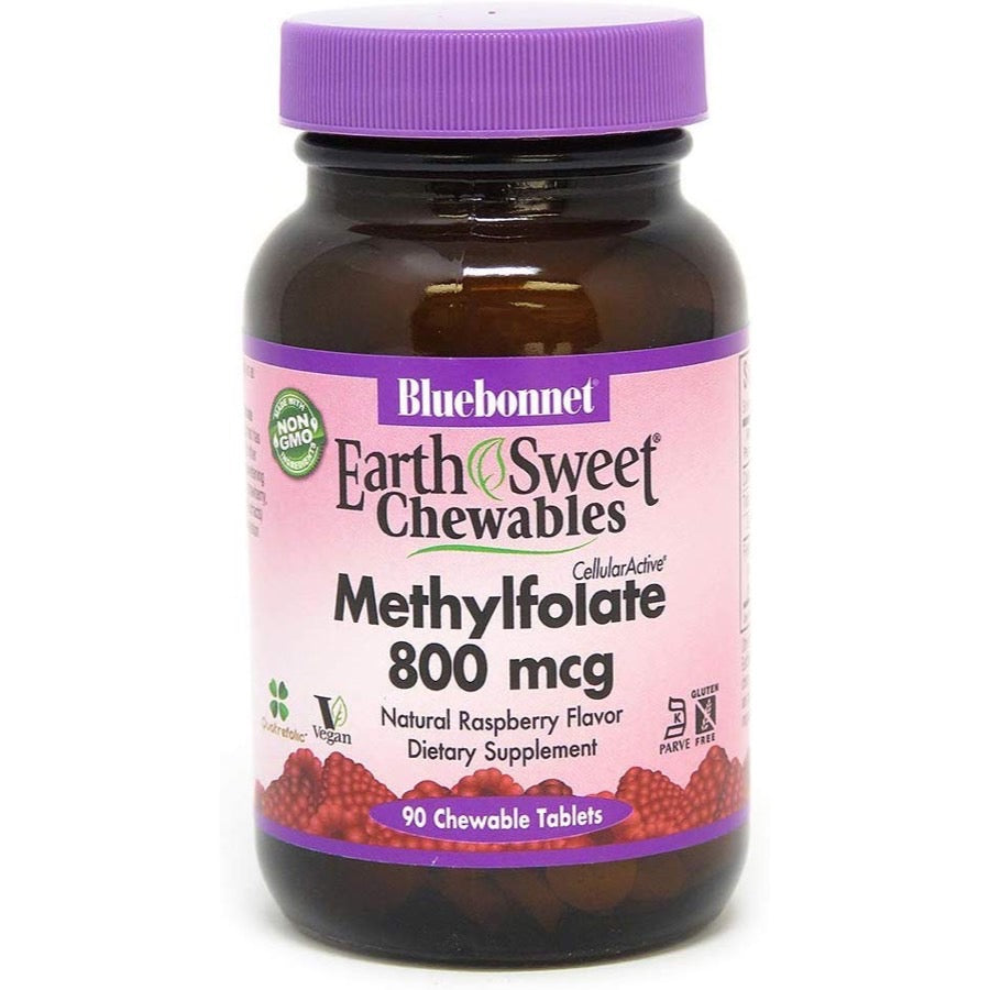 Bluebonnet, Earth Sweet Chewables Cellular Active Methylfolate 800 Mcg, 90 Chewable Tablets UPC 743715004542