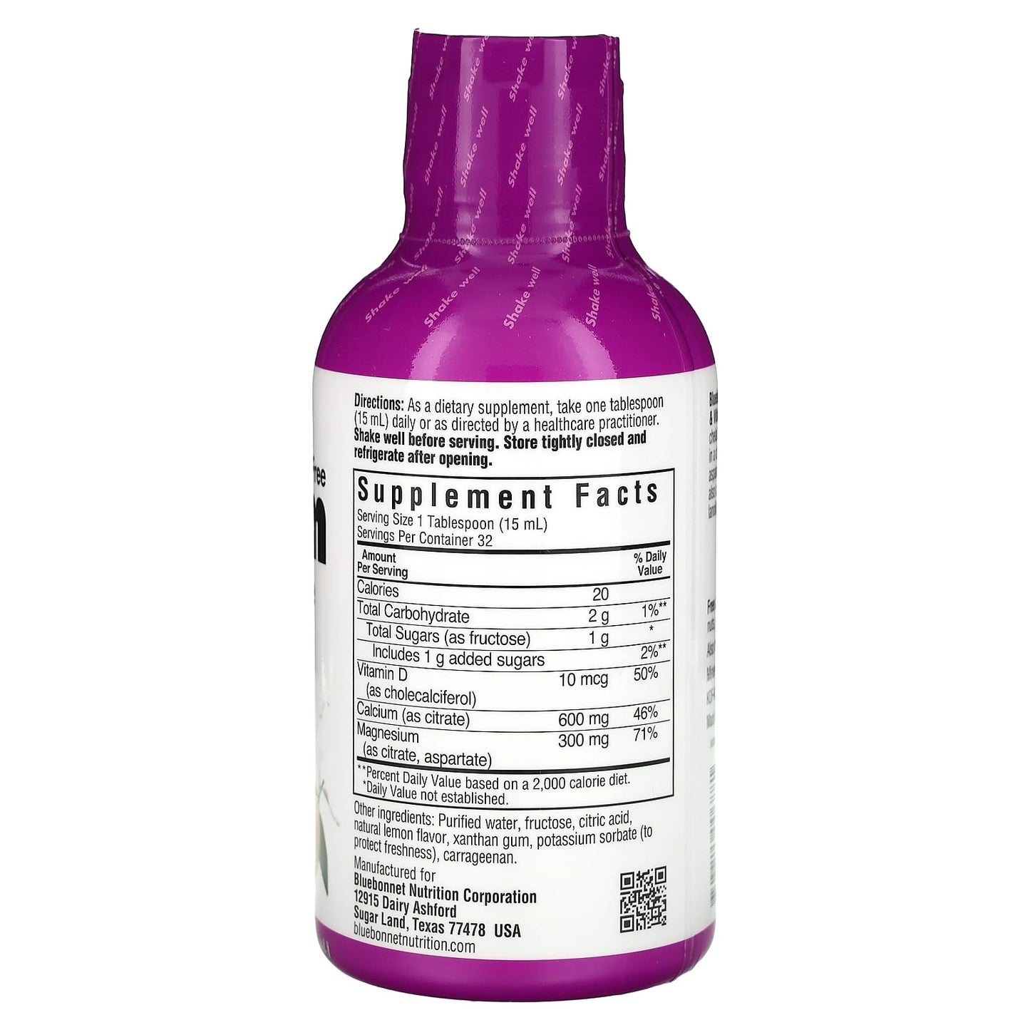 Bluebonnet, Liquid Calcium, Magnesium Citrate & Vitamin D3, Lemon, 16 fl oz (473 ml) UPC 743715006881 | Hilife Vitamins