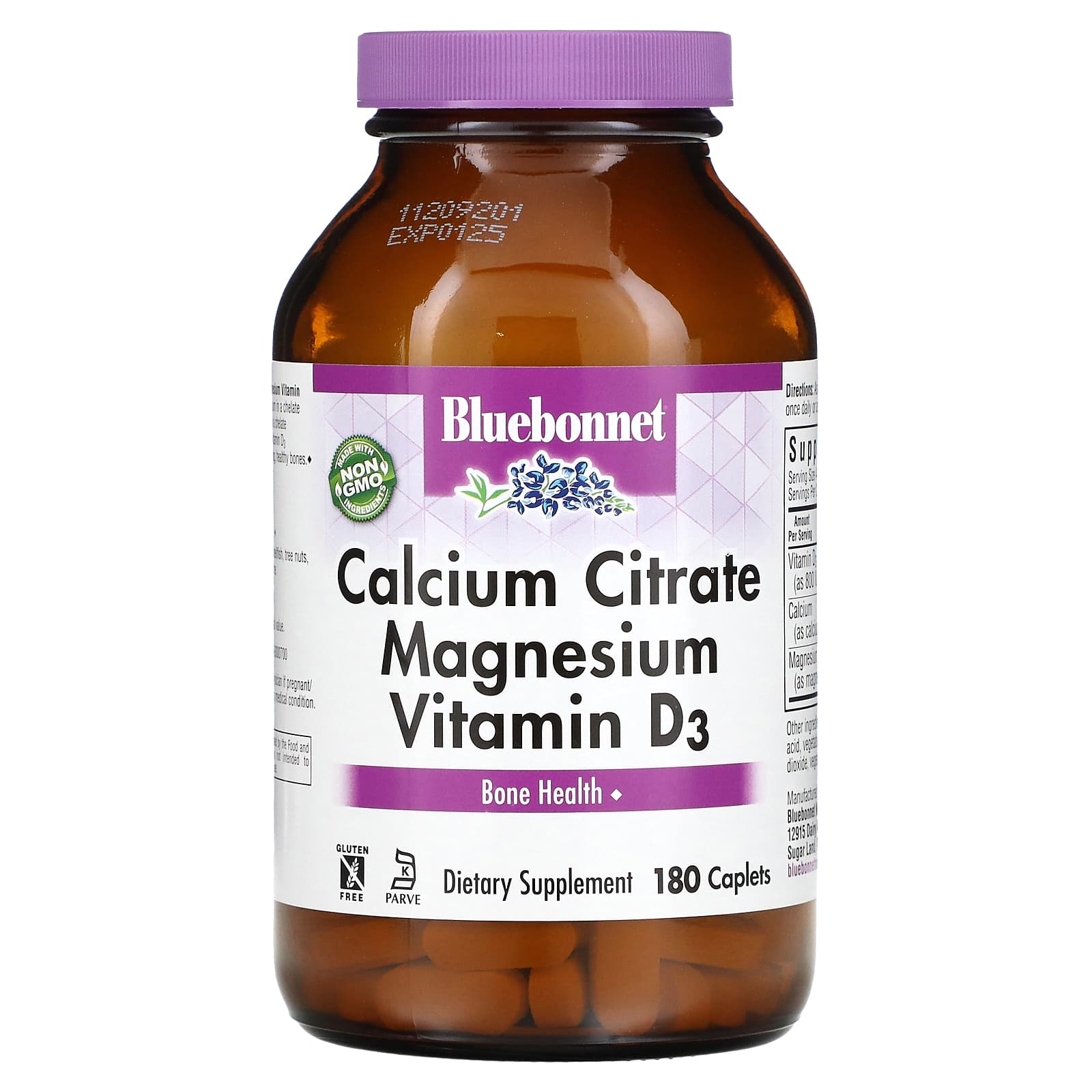 Bluebonnet, Calcium Citrate Magnesium Plus Vitamin D3, 180 Caplet UPC 743715007178 | Hilife Vitamins