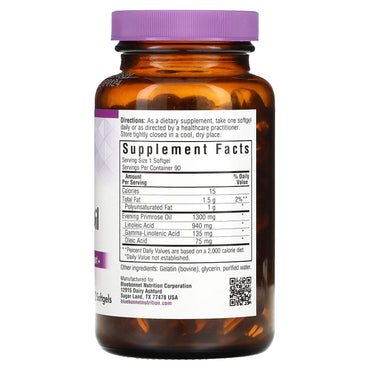 Bluebonnet, Evening Primrose Oil 1300 Mg, 90 Softgels UPC 743715009295 | Hilife Vitamins