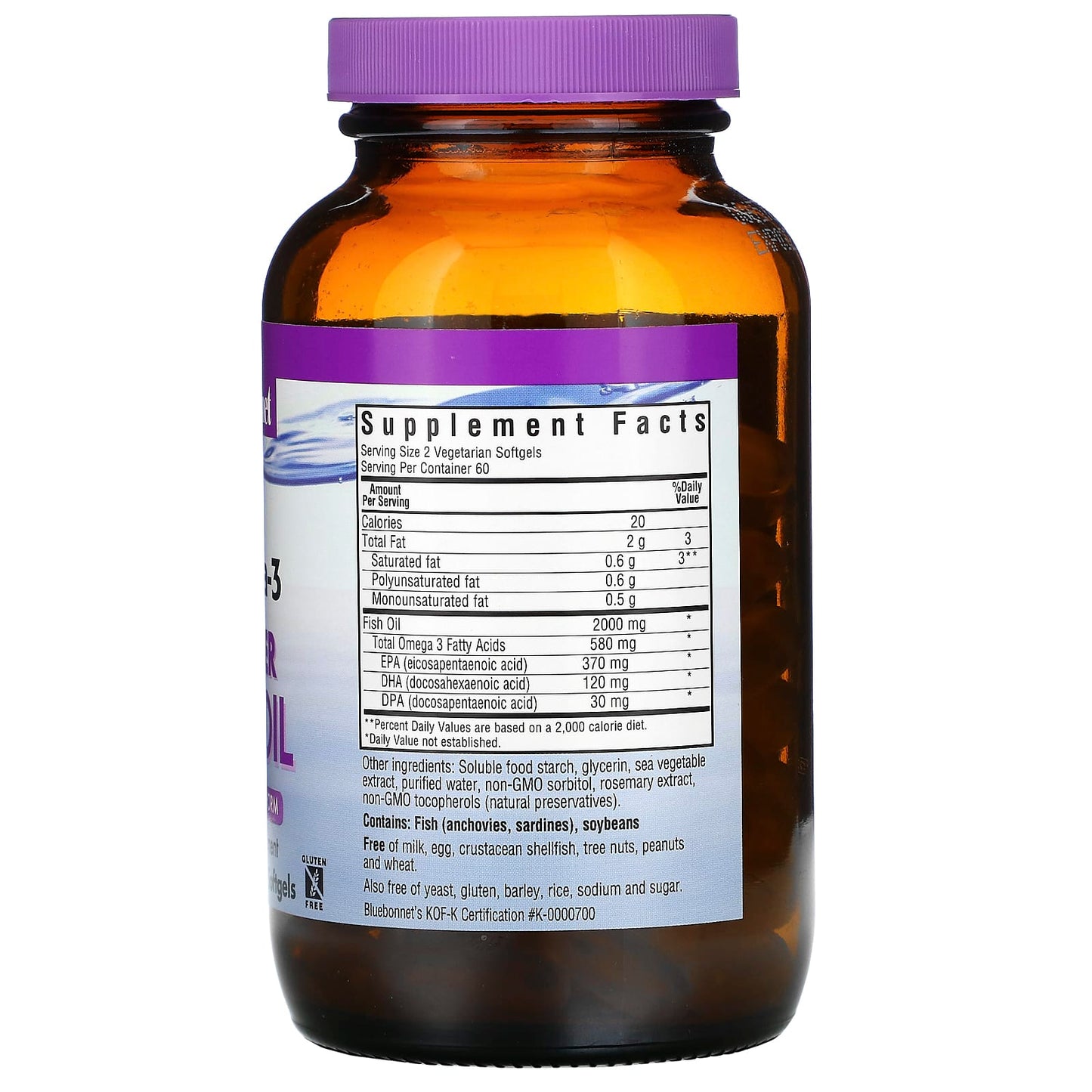 Bluebonnet, Natural Omega-3 Kosher Fish Oil, 120 Softgels UPC 743715009790 | Hilife Vitamins