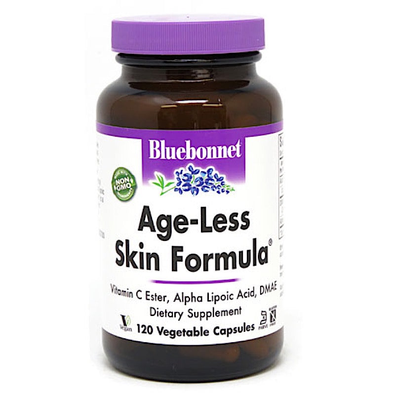 Bluebonnet, Age-Less Skin Formula, 120 Vegetarian Capsules UPC 743715011427 | Hilife Vitamins
