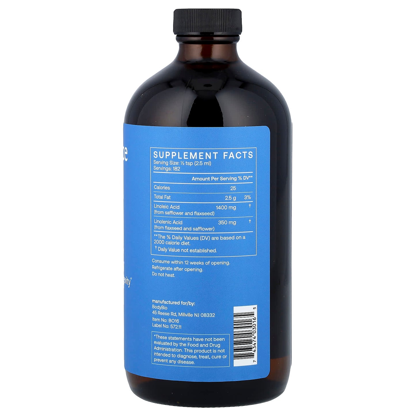 BodyBio, Balance Oil, Essential Fatty Acids, 16 fl oz (473 ml) UPC 743474030165 | HiLife Vitamins