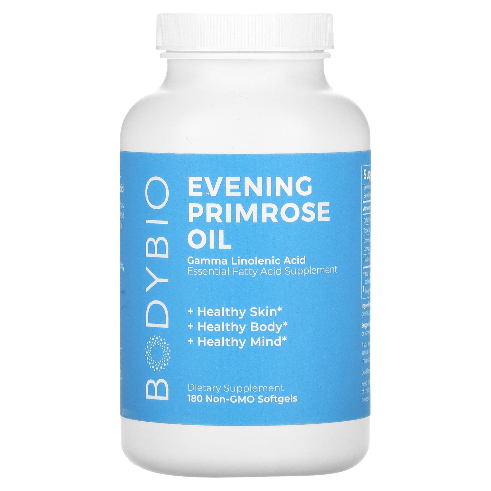 BodyBio, Evening Primrose Oil, 180 Non-GMO Softgels UPC 743474913352 | HiLife Vitamins