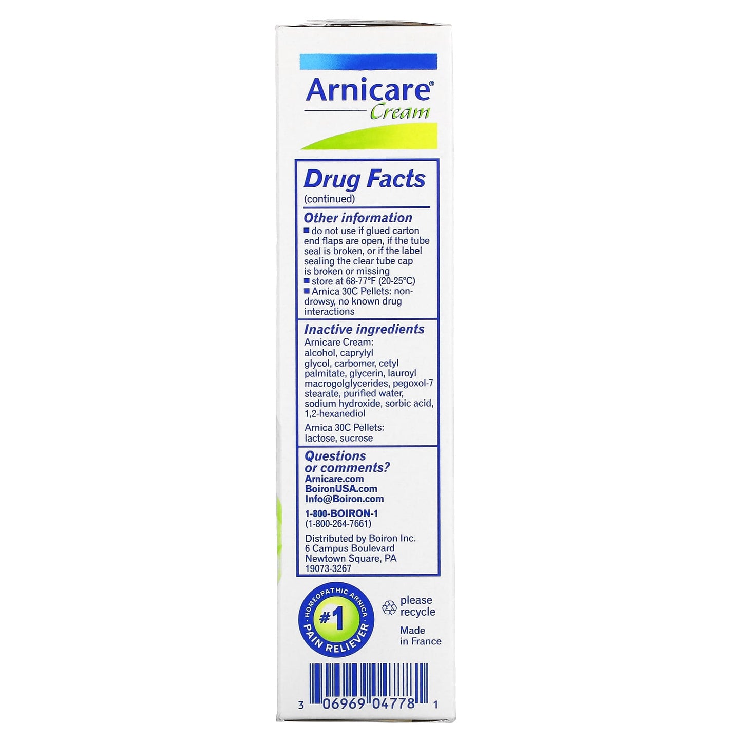 Boiron, Arnicare Cream Value Pack, 2.5 Oz UPC 306969047781 | Hilife Vitamins