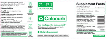 Calocurb, Amarasate, GLP-1 Activator, 90 Plant Based Capsules UPC 9413000106695 | HiLife Vitamins