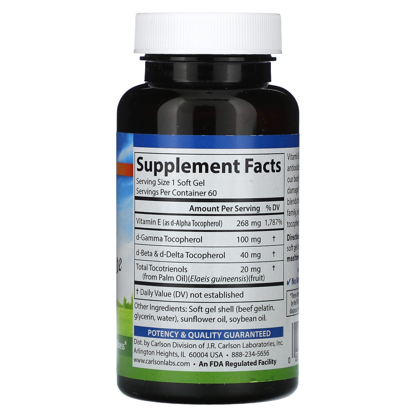 Carlson Labs, E-Gems Elite, 60 Softgels UPC 088395007705 | HiLife Vitamins