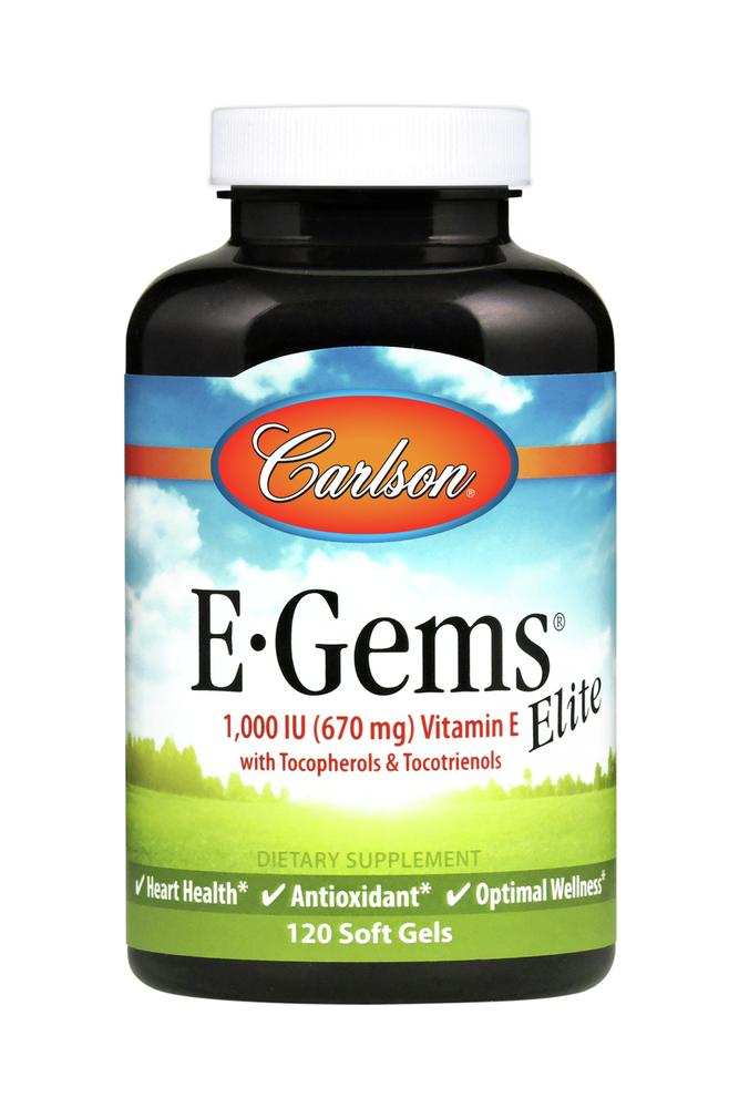 Carlson Labs, E-Gems Elite 1000 IU-discontinued., 120 Softgels UPC 088395007910 | HiLife Vitamins