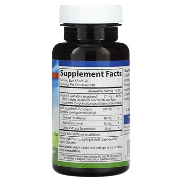 Carlson Labs, Tocotrienols, 180 Softgels UPC 088395008825 | HiLife Vitamins