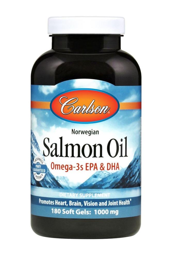 Carlson Labs, Norw Salmon Oil, 180 Softgels - 088395015014 | Hilife Vitamins