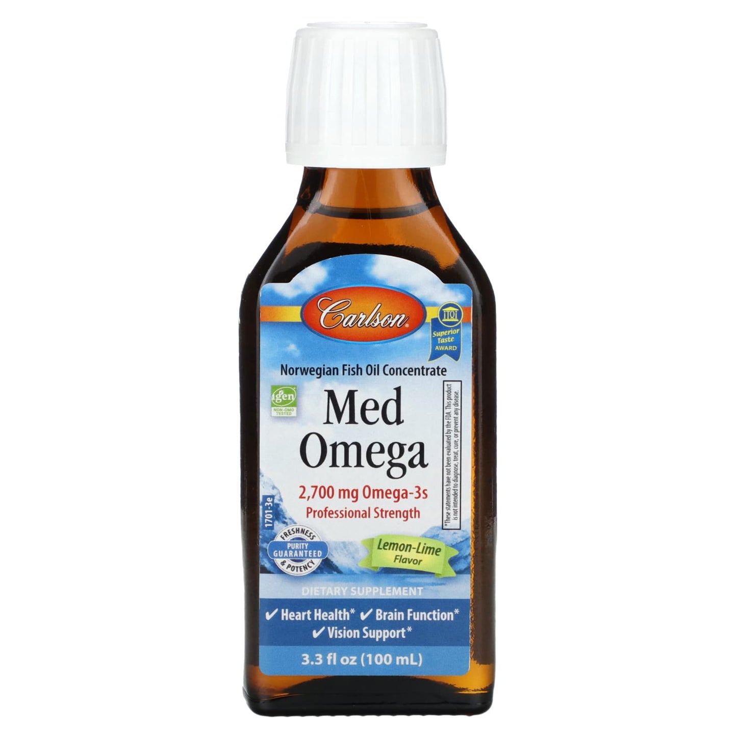 Carlson Labs, Med Omega Fish Oil 2700 mg, 3.3 Oz UPC 088395017018 | HiLife Vitamins