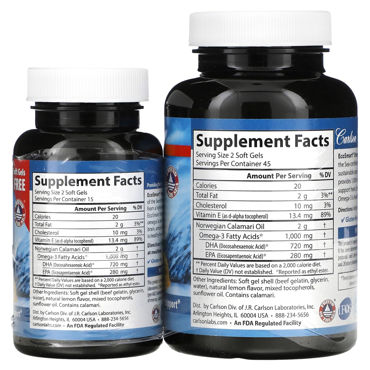 Carlson Labs, CalaOmega, 120 Softgels UPC 088395018046 | HiLife Vitamins